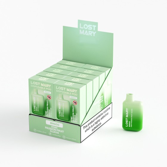 Lost Mary BM600 Kiwi Passion Fruit Guava Disposable Vape 10 Pack