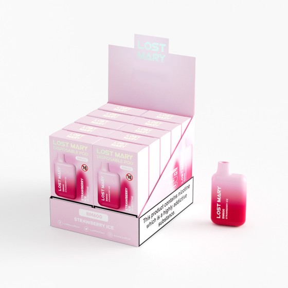 Lost Mary BM600 Strawberry Ice Disposable Vape 10 Pack