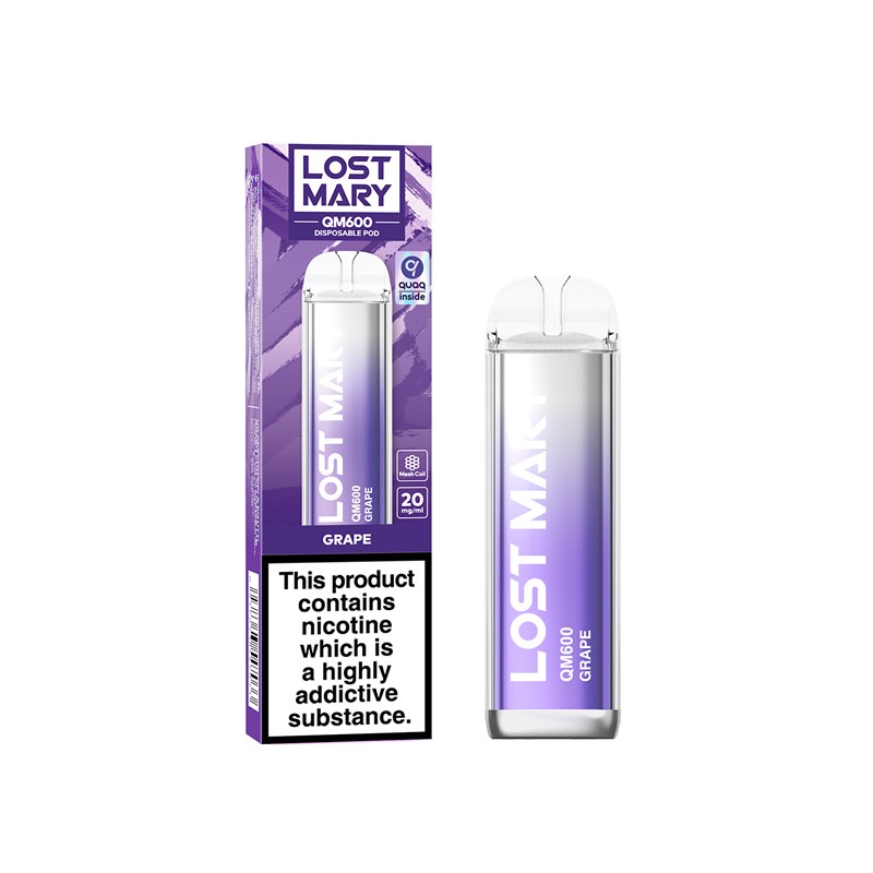 Lost Mary QM600 Grape Disposable Vape 20mg Nicotine
